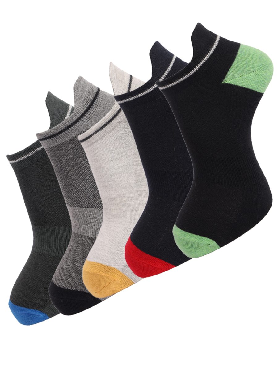 Dollar Socks Ankle Length Cotton For Men's Free Size (Pack of 5)