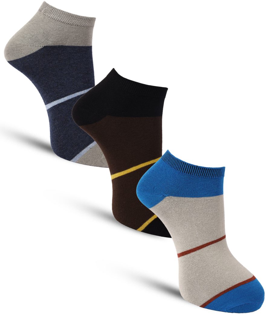 Dollar Casual Ankle Length Cotton Socks For Men's In ( Pack of 3 )