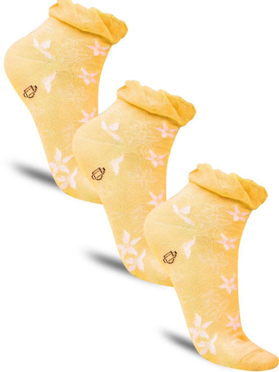 Dollar Casual Ankle Length Cotton Socks For Women's (Pack of 3)