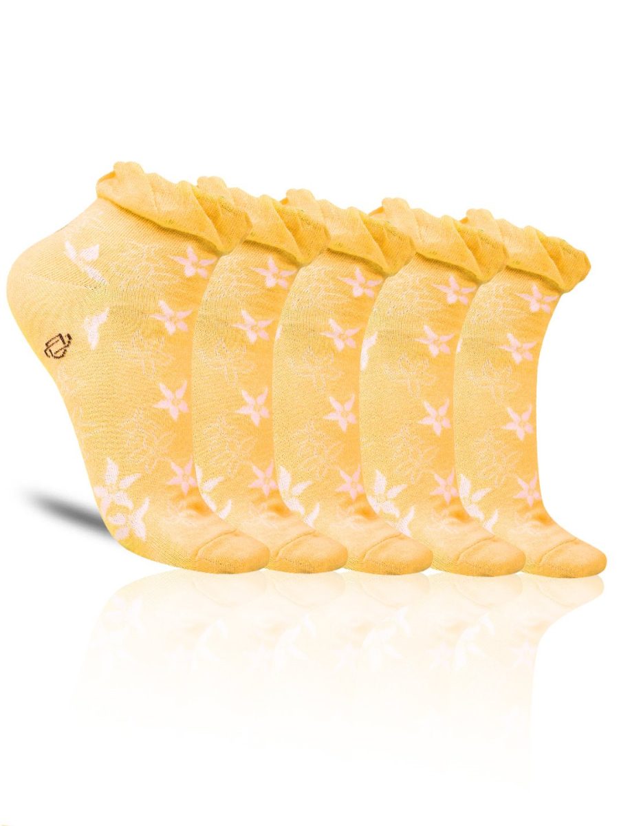 Dollar Casual Ankle Length Cotton Socks For Women's In ( Pack of 5 )