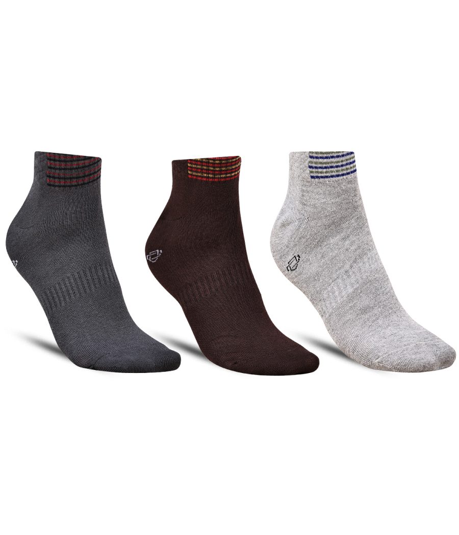 Dollar Sports Ankle Length Cotton Socks For Men's In ( Pack of 3 )