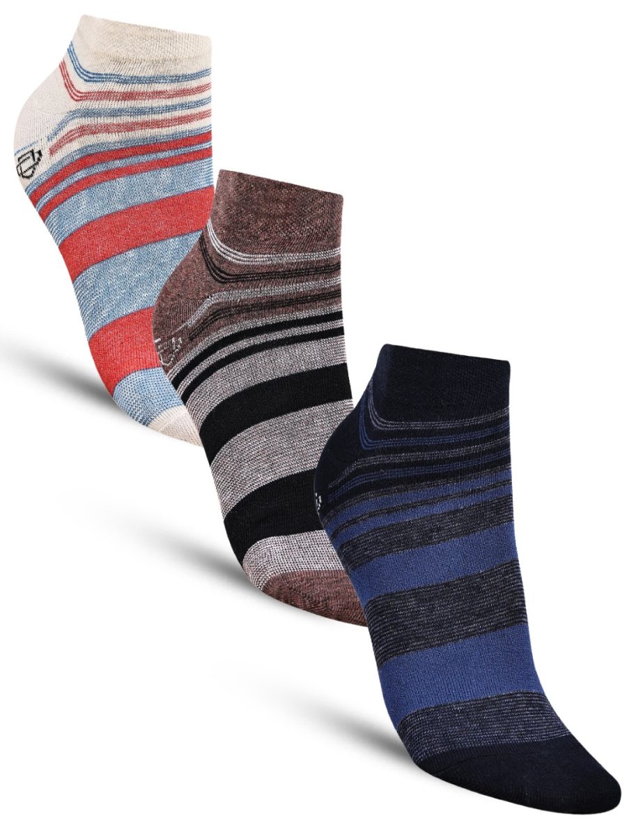 Dollar Casual Ankle Length Cotton Socks For Men's In ( Pack of 3 )
