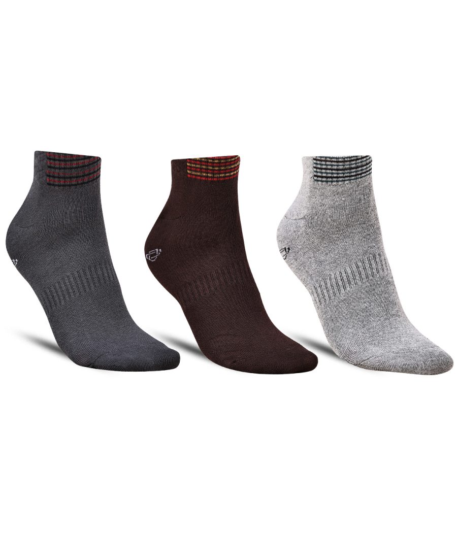 Dollar Sports Ankle Length Cotton Socks For Men's (Pack of 3)