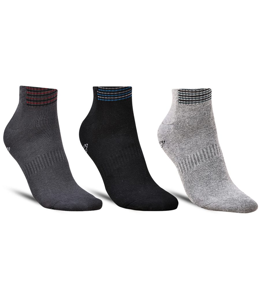 Dollar Sports Ankle Length Cotton Socks For Men's In ( Pack of 3 )