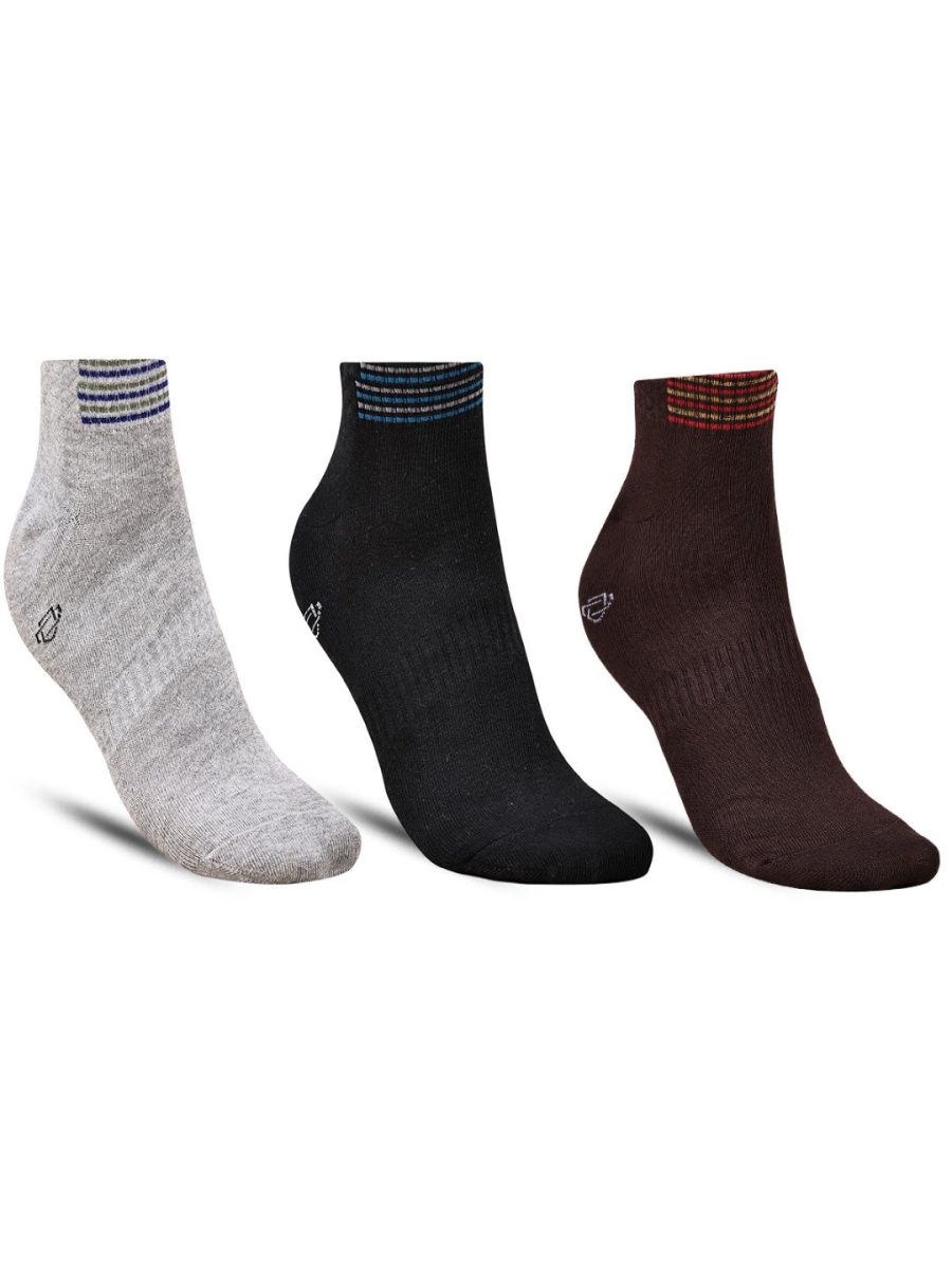 Dollar Sports Ankle Length Cotton Socks For Men's In ( Pack of 3 )