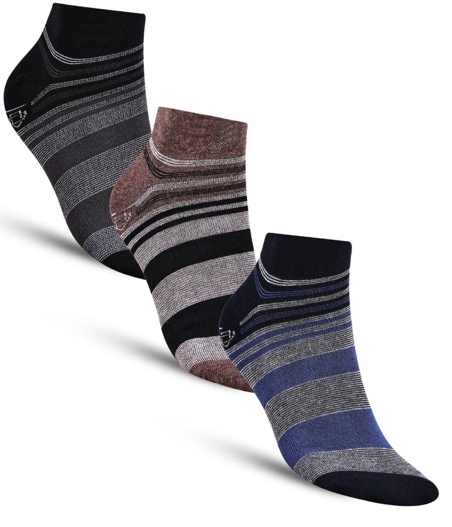 Dollar Casual Ankle Length Cotton Socks For Men's In ( Pack of 3 )