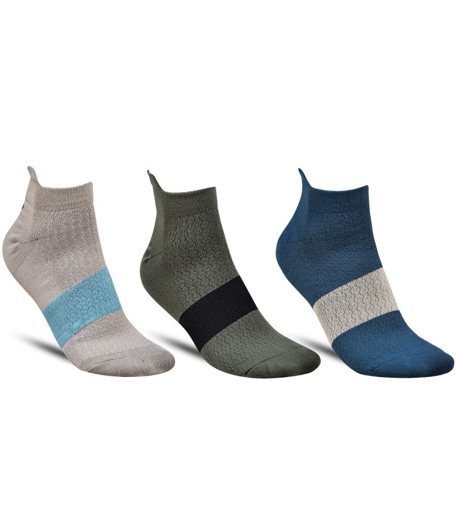 Dollar Sports Ankle Length Nylon Socks For Men's In ( Pack of 3 )