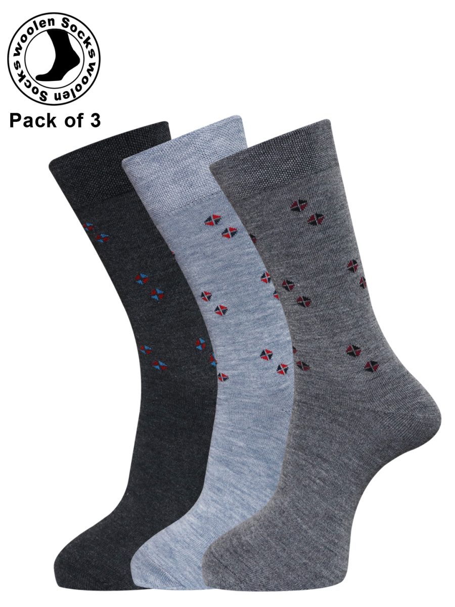 Dollar Socks Woollen Towel Full Length for Men's Free Size (Pack of 3)