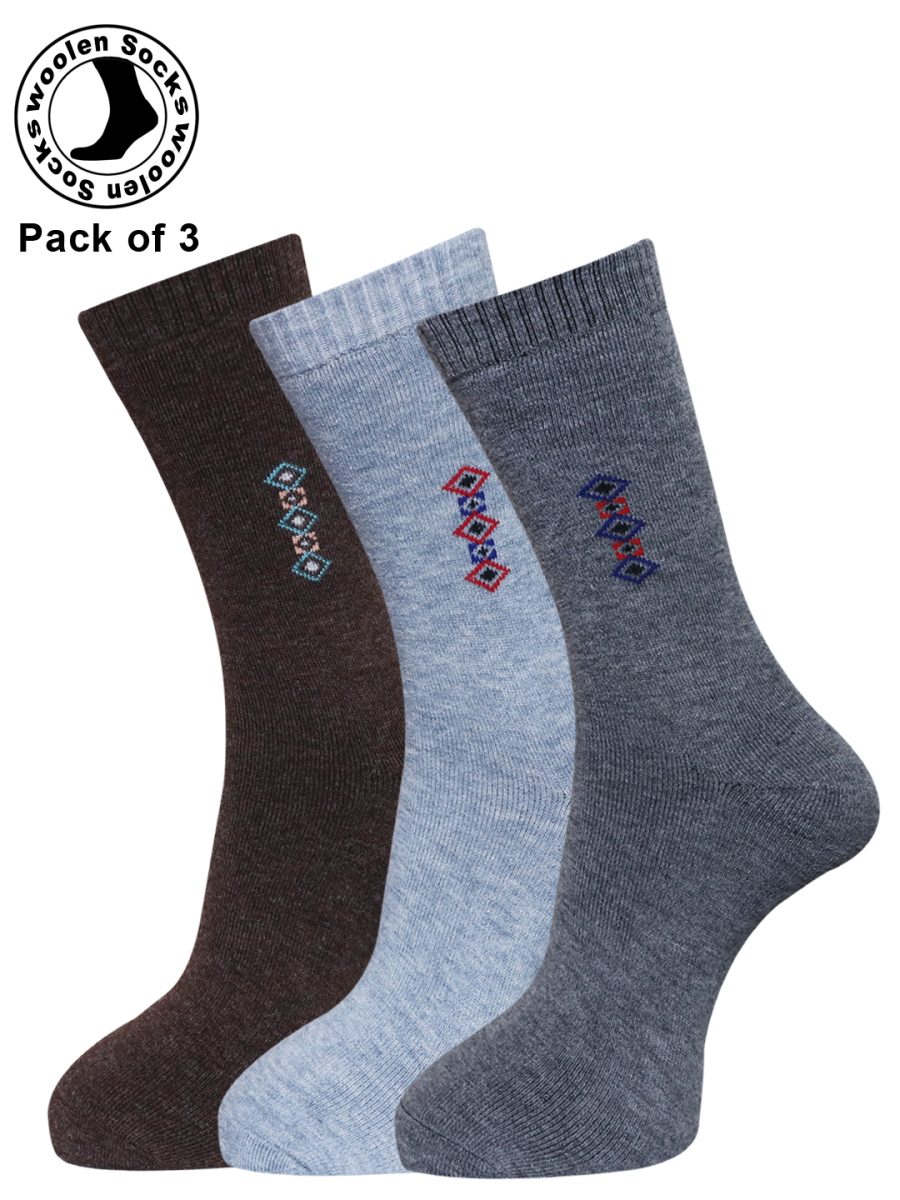 Dollar Socks Woollen Towel Full Length for Men's Free Size (Pack of 3)