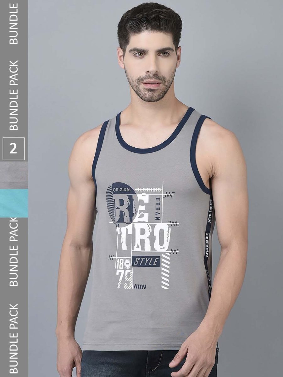 Dollar Men's Casual Cotton Printed Tank Top Vest