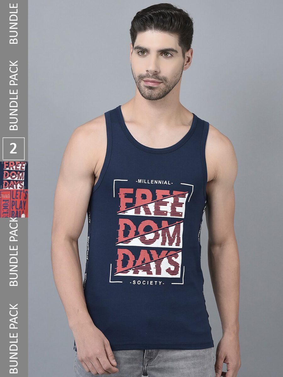 Dollar Men's Casual Cotton Printed Tank Top Vest