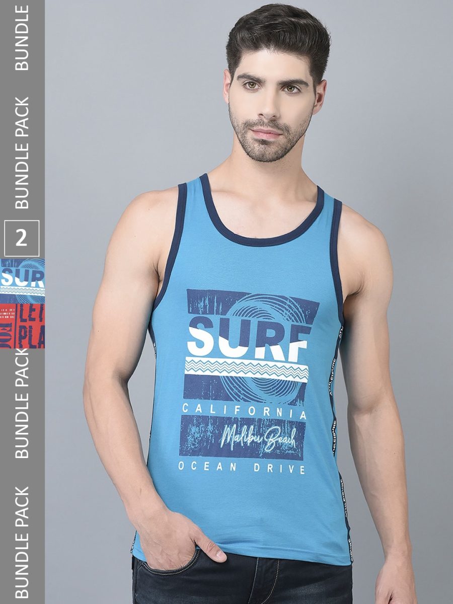 Dollar Men's Casual Cotton Printed Tank Top Vest