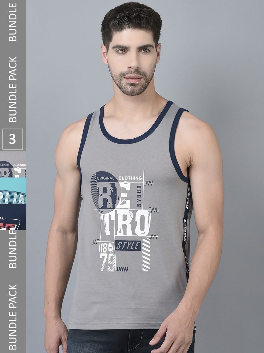 Dollar Men's Casual Cotton Printed Tank Top Vest