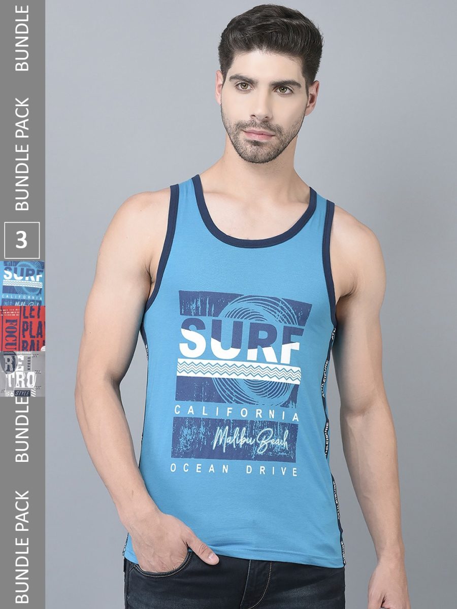 Dollar Men's Casual Cotton Printed Tank Top Vest