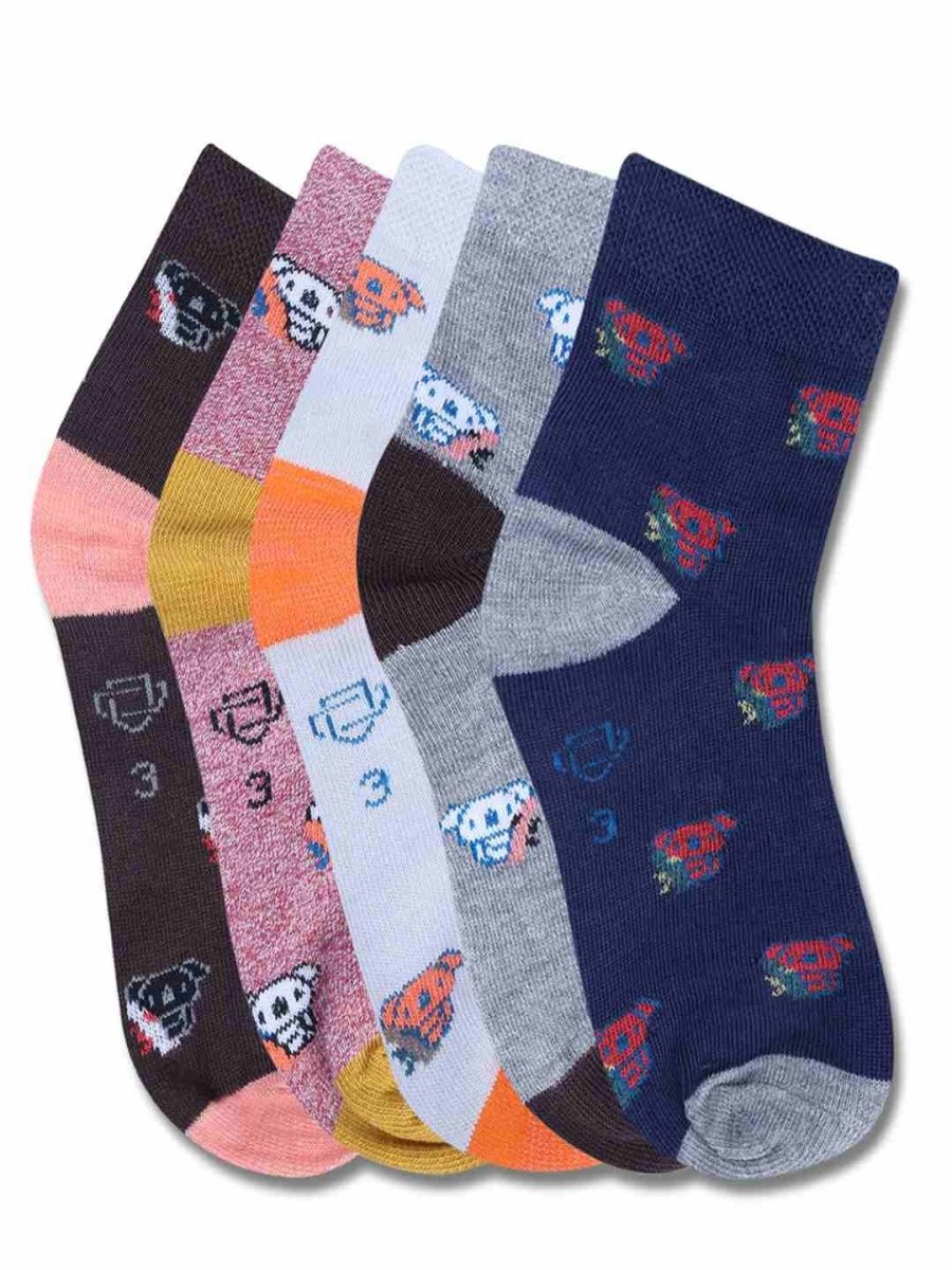 DOLLAR KIDS SOCKS FOR BOYS & GIRLS IN BLENDED COTTON (PACK OF 5)