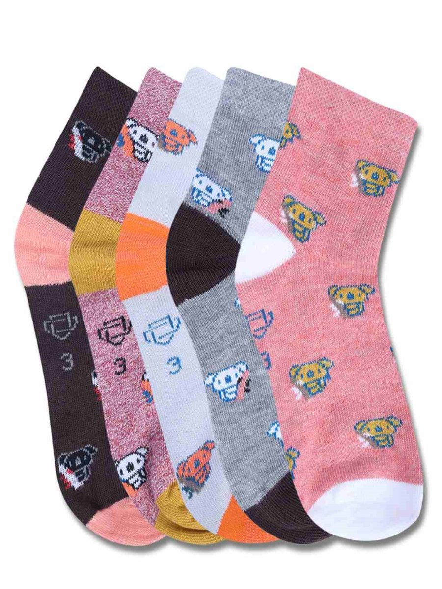 DOLLAR KIDS SOCKS FOR BOYS & GIRLS IN BLENDED COTTON (PACK OF 5)