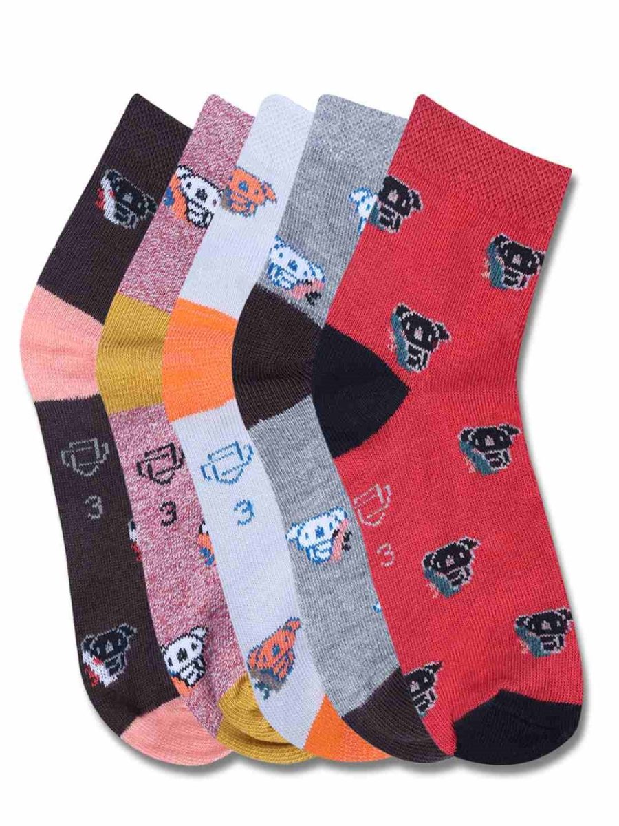 DOLLAR KIDS SOCKS FOR BOYS & GIRLS IN BLENDED COTTON (PACK OF 5)