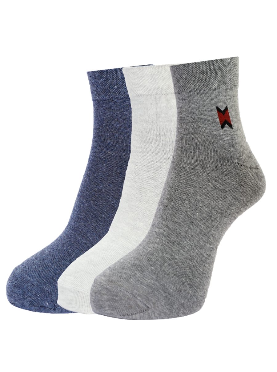 Dollar Socks Cotton Ankle Length Socks for Men's Free Size (Pack of 3)