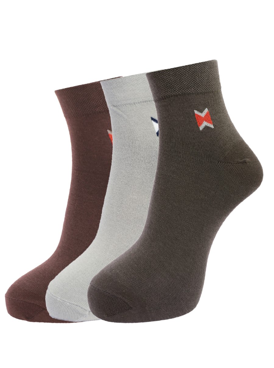 Dollar Socks Cotton Ankle Length Socks for Men's Free Size (Pack of 3)