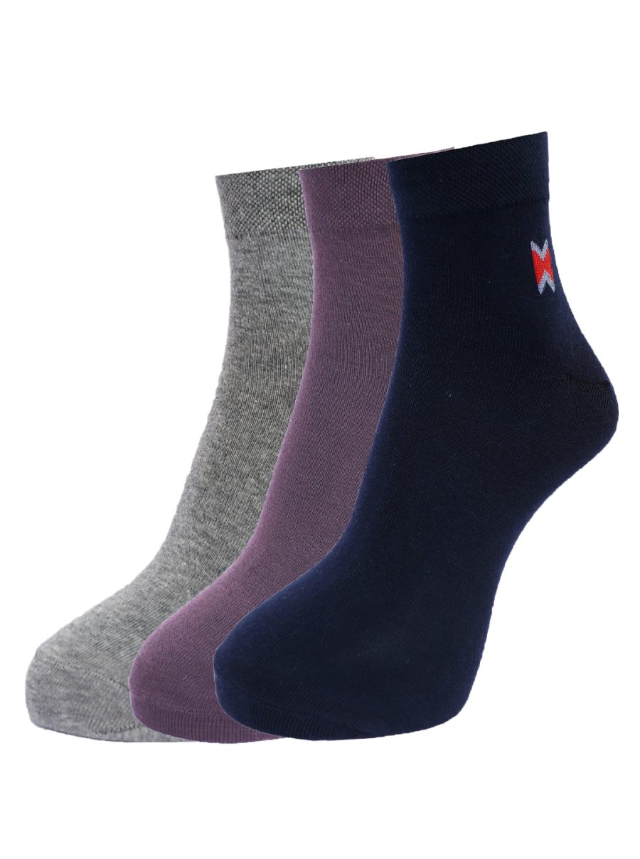 Dollar Socks Cotton Ankle Length Socks for Men's Free Size (Pack of 3)
