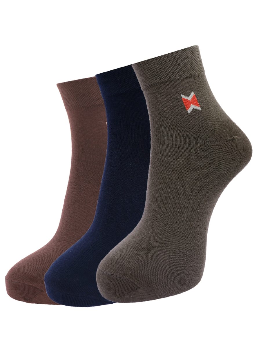 Dollar Socks Cotton Ankle Length Socks for Men's Free Size (Pack of 3)