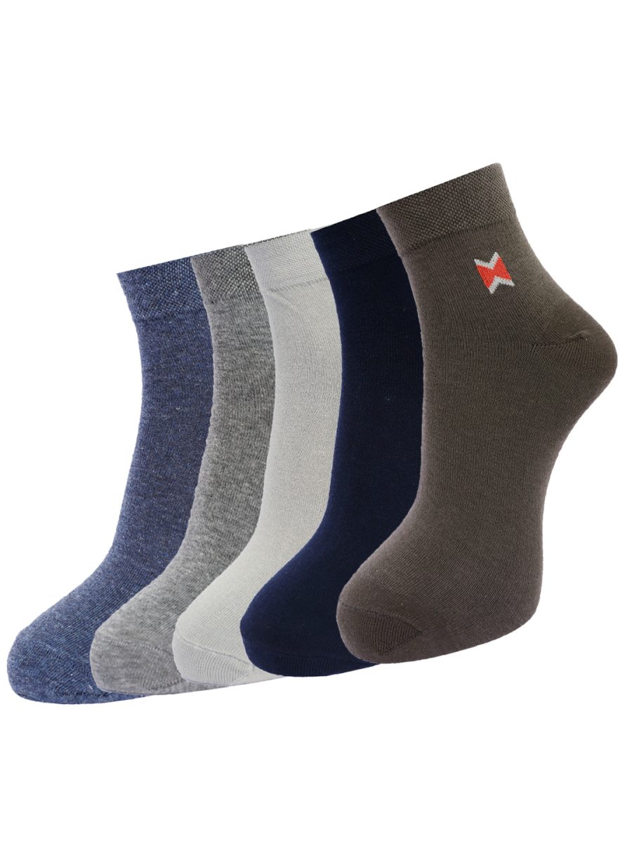 Dollar Socks Cotton Ankle Length Socks for Men's Free Size (Pack of 5)