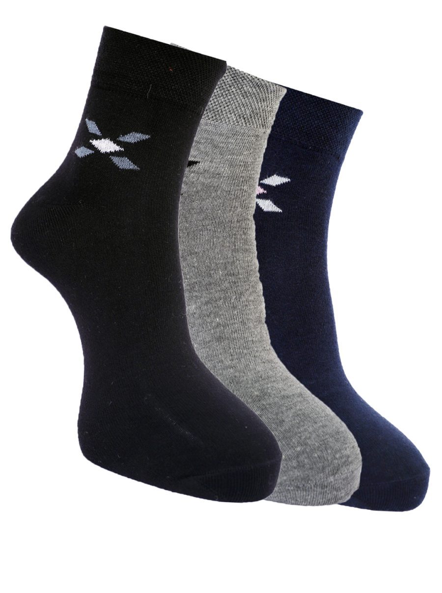 Dollar Socks Cotton Ankle Length Socks for Men's Free Size (Pack of 3)