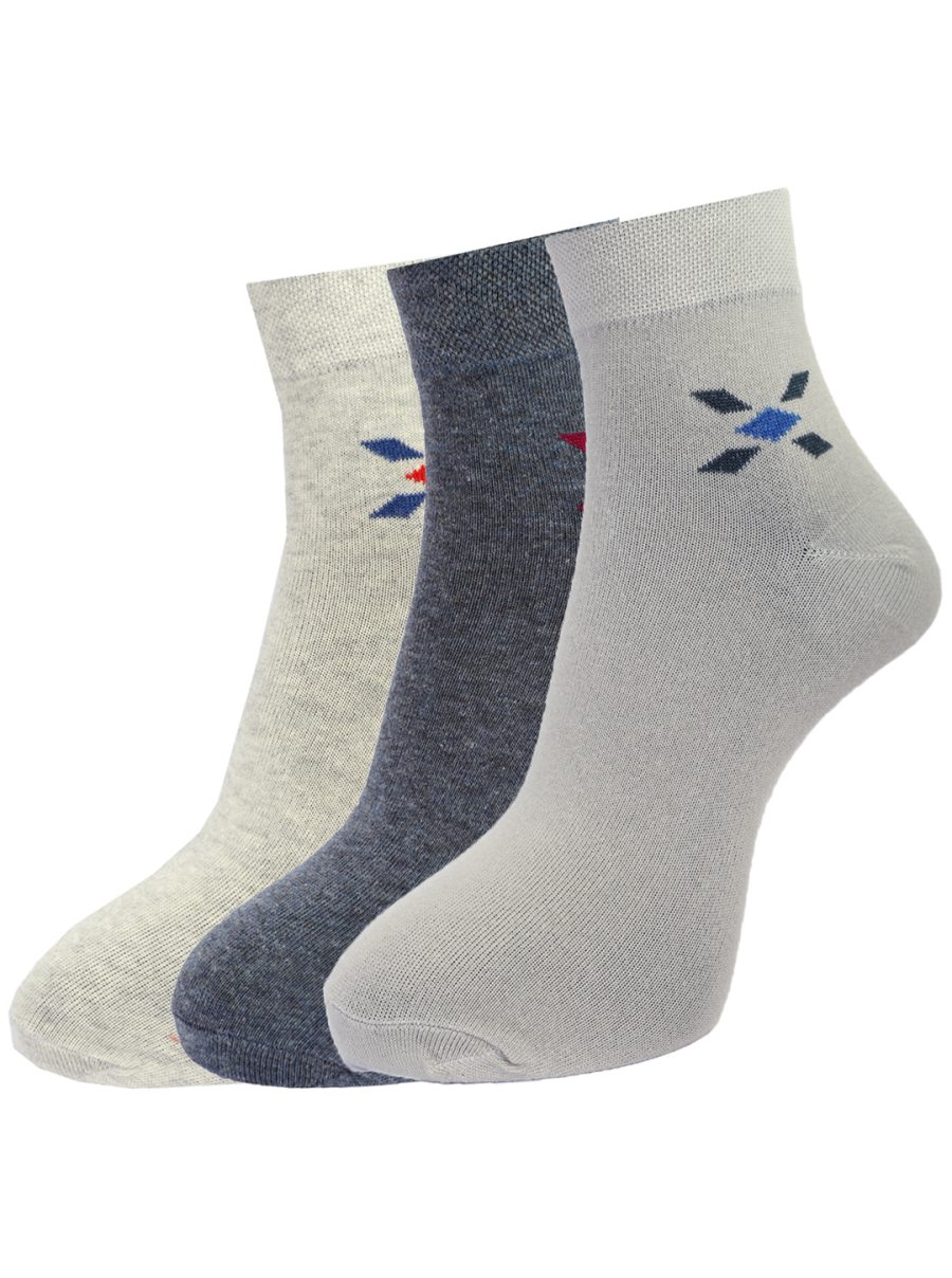 Dollar Socks Cotton Ankle Length Socks for Men's Free Size (Pack of 3)