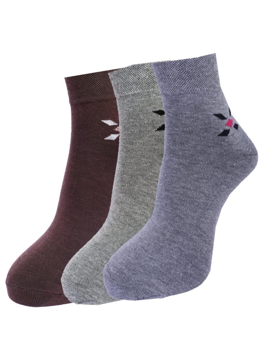 Dollar Socks Cotton Ankle Length Socks for Men's Free Size (Pack of 3)