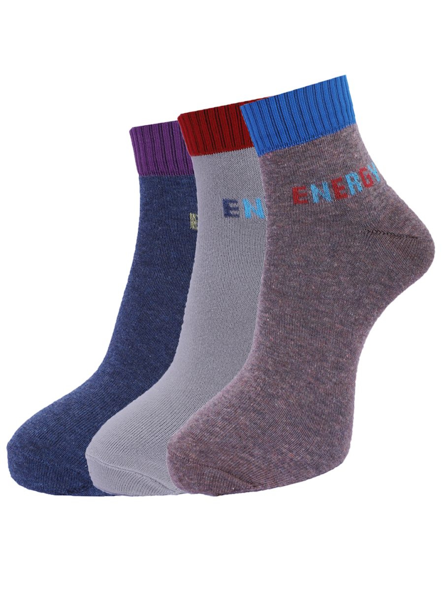 Dollar Socks Cotton Ankle Length Socks for Men's Free Size (Pack of 3)