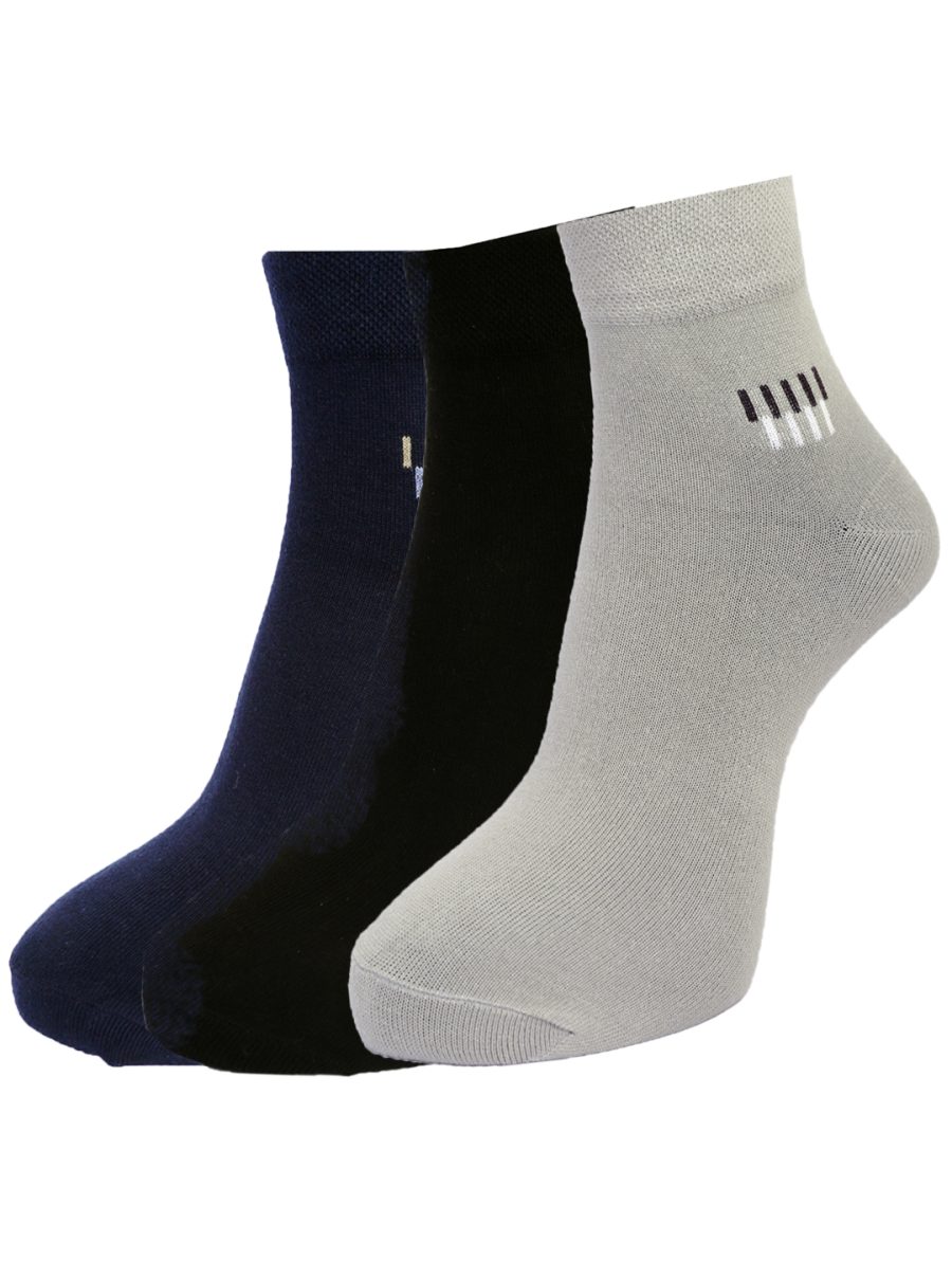 Dollar Socks Cotton Ankle Length Socks for Men's Free Size (Pack of 3)