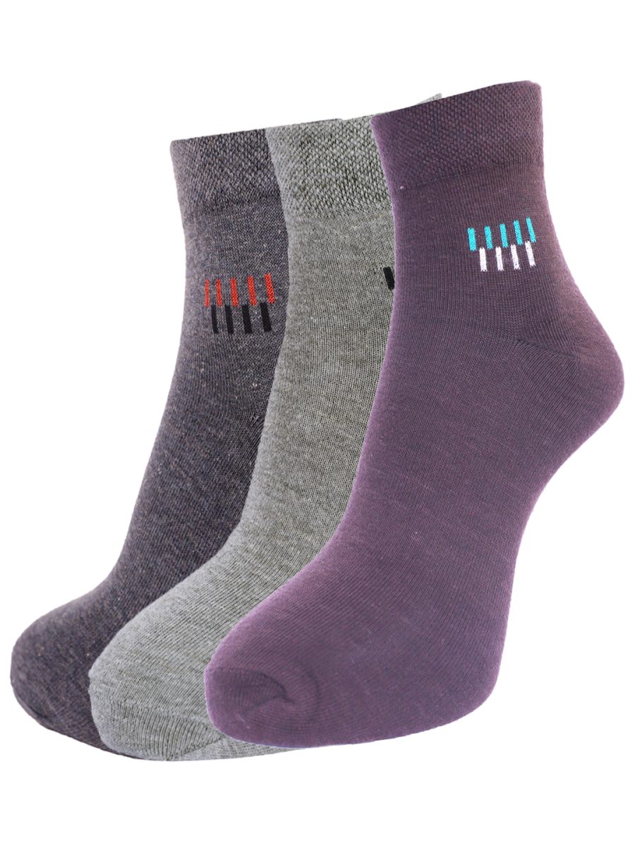 Dollar Socks Cotton Ankle Length Socks for Men's Free Size (Pack of 3)