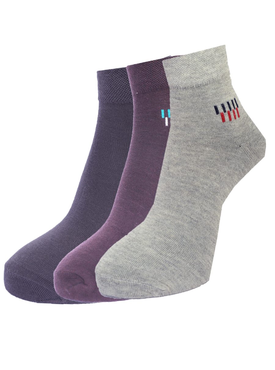 Dollar Socks Cotton Ankle Length Socks for Men's Free Size (Pack of 3)