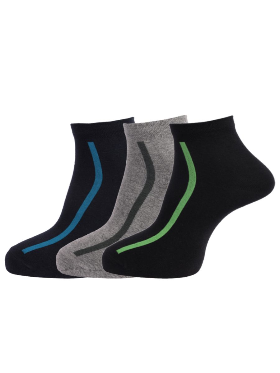 Dollar Socks Cotton Ankle Length Socks for Men's Free Size (Pack of 3)