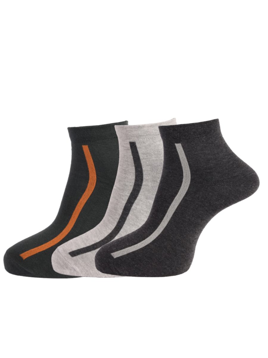 Dollar Socks Cotton Ankle Length Socks for Men's Free Size (Pack of 3)
