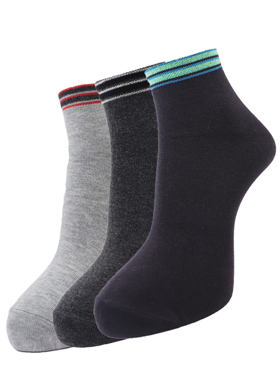 Dollar Socks Cotton Ankle Length Socks for Men's Free Size (Pack of 3)
