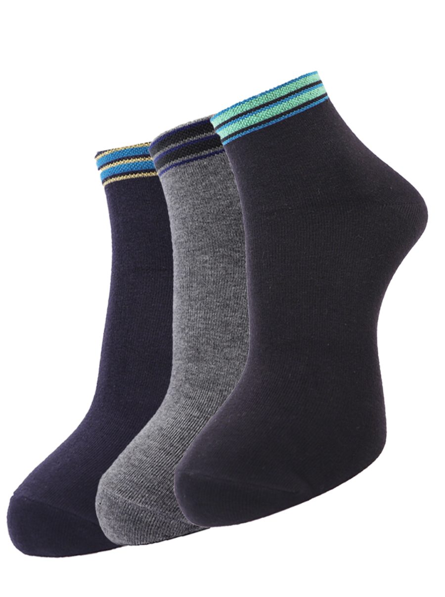 Dollar Socks Cotton Ankle Length Socks for Men's Free Size (Pack of 3)