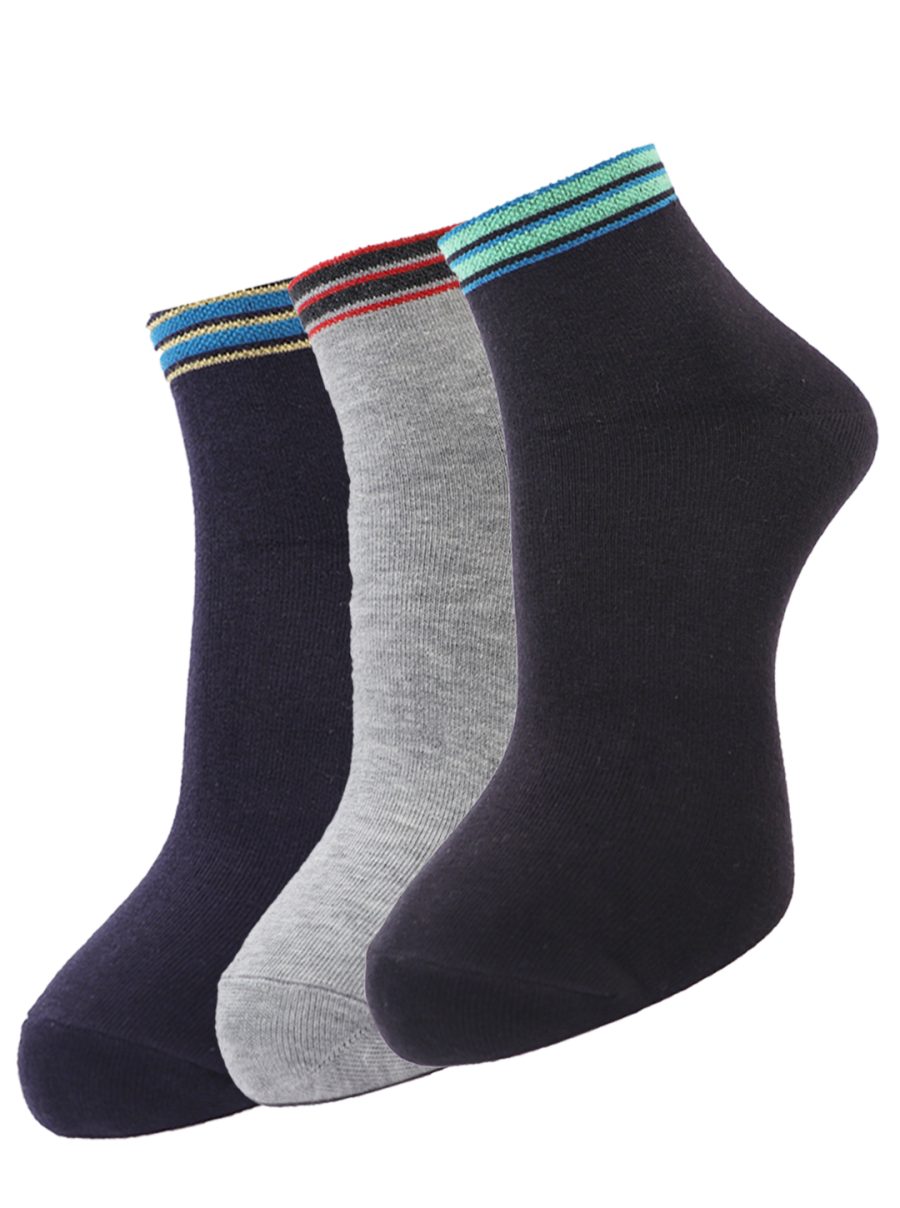 Dollar Socks Cotton Ankle Length Socks for Men's Free Size (Pack of 3)