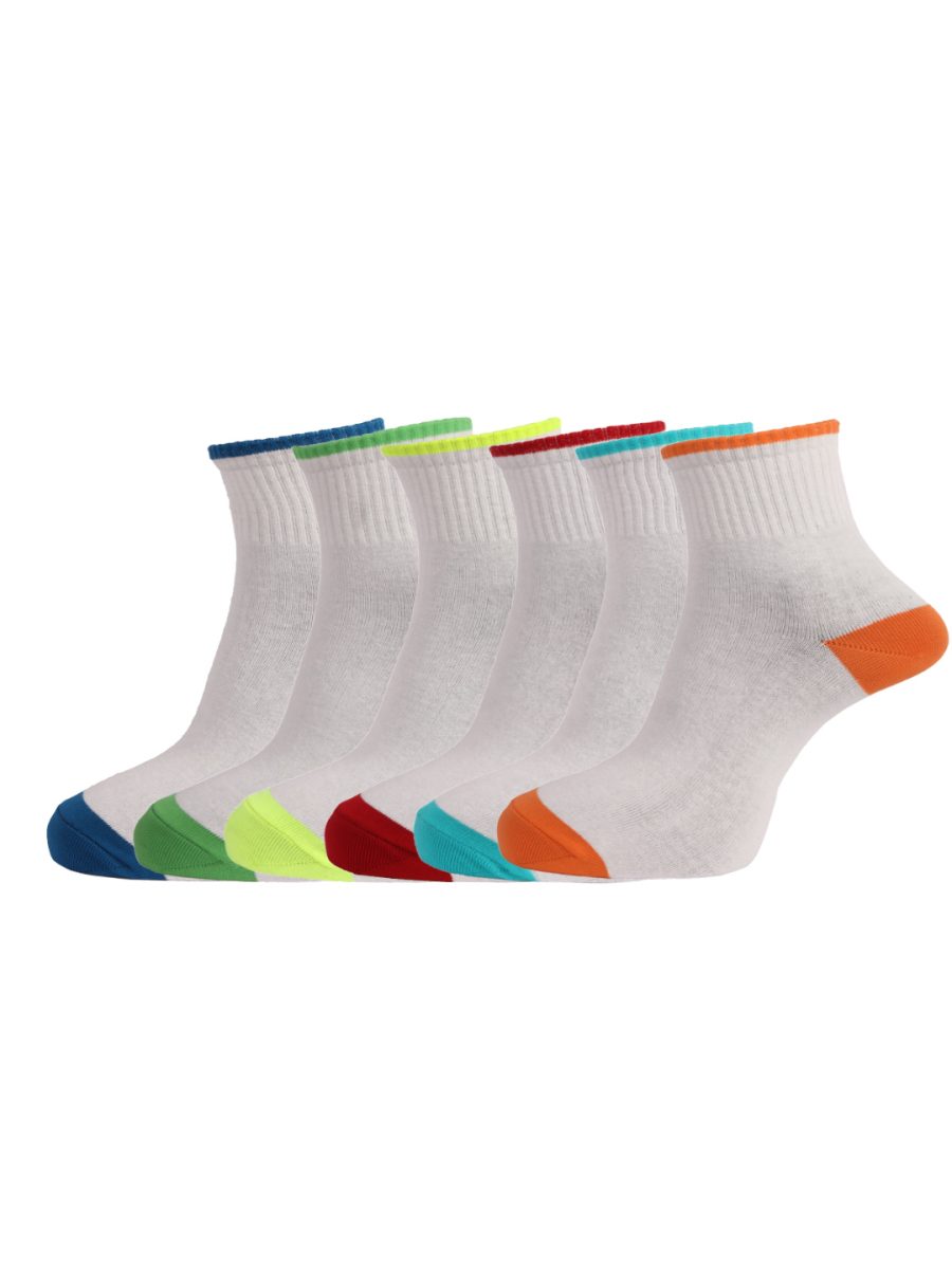 Dollar Socks Cotton Ankle Length Socks for Men's Free Size (Pack of 6)