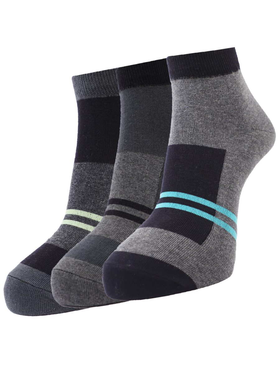 Dollar Socks Cotton Ankle Length Socks for Men's Free Size (Pack of 3)