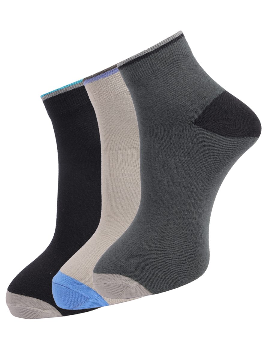 Dollar Socks Cotton Ankle Length Socks for Men's Free Size (Pack of 3)