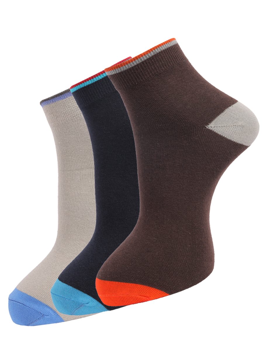 Dollar Socks Cotton Ankle Length Socks for Men's Free Size (Pack of 3)