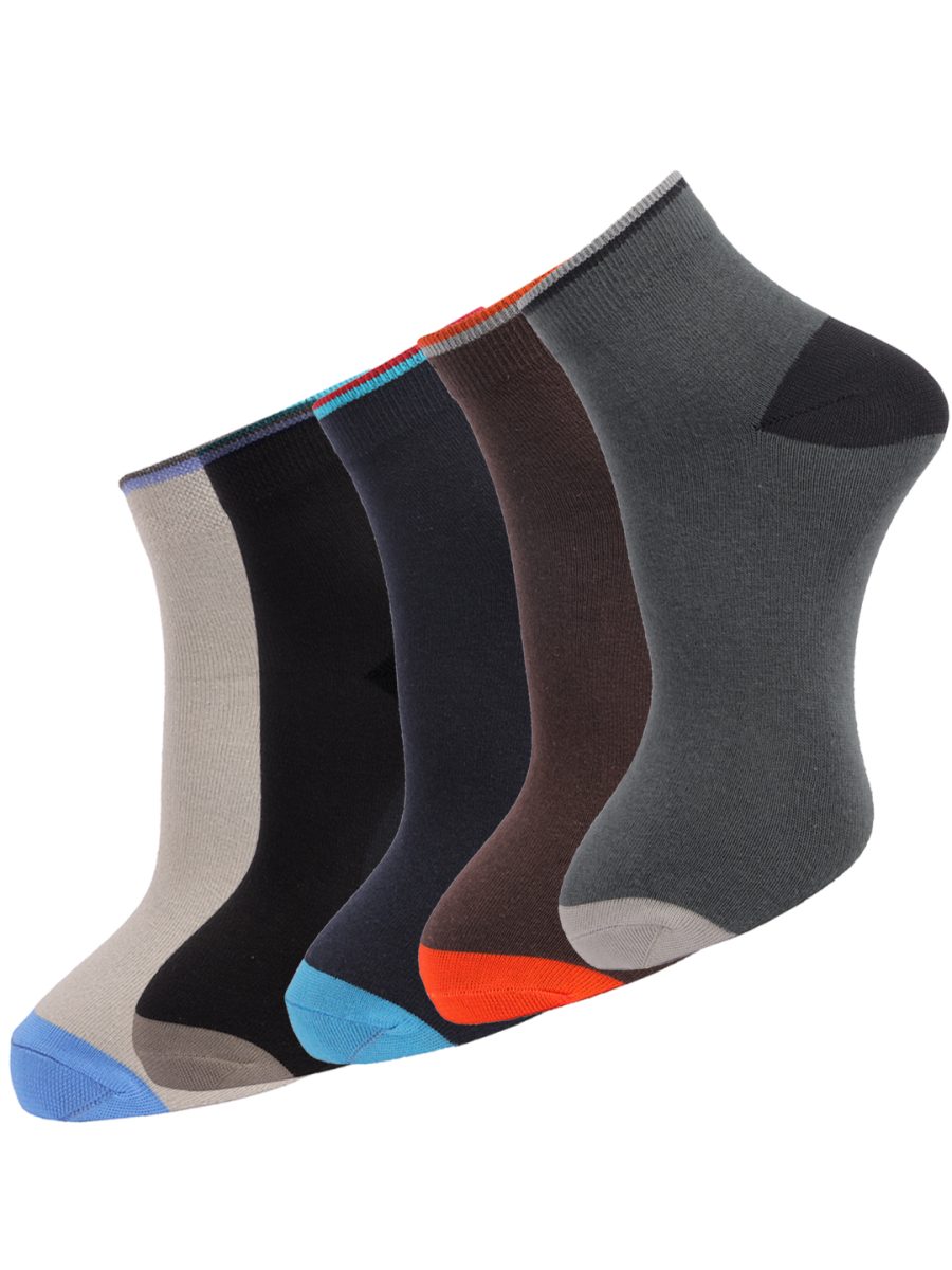 Dollar Socks Cotton Ankle Length Socks for Men's Free Size (Pack of 5)