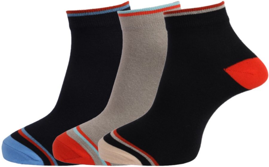 Dollar Socks Cotton Ankle Length Socks for Men's Free Size (Pack of 3)