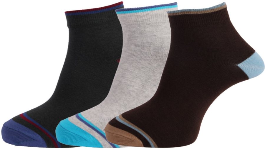 Dollar Socks Cotton Ankle Length Socks for Men's Free Size (Pack of 3)