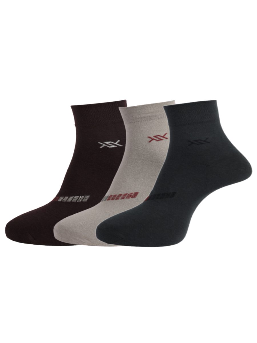 Dollar Socks Cotton Ankle Length Socks for Men's Free Size (Pack of 3)