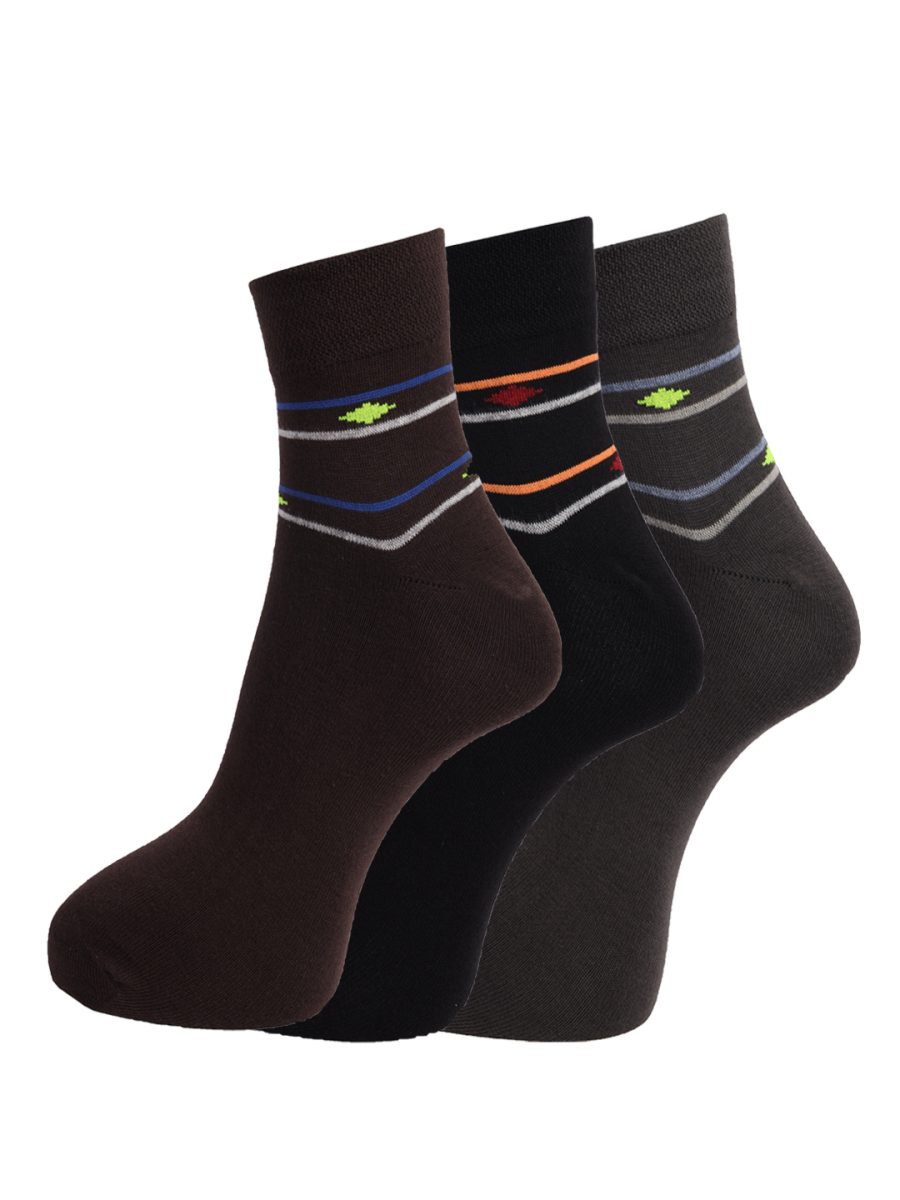 Dollar Socks Cotton Ankle Length Socks for Men's Free Size (Pack of 3)
