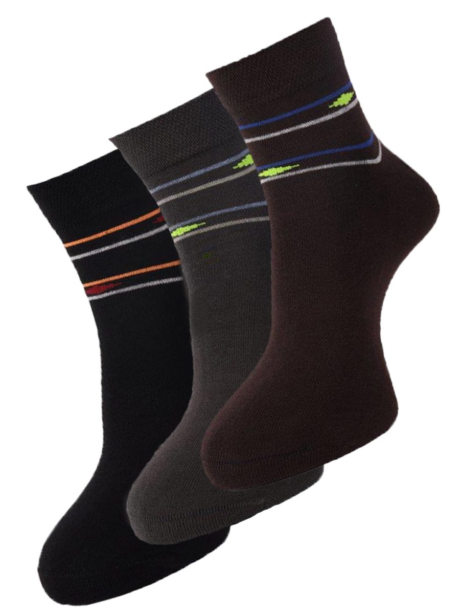 Dollar Socks Cotton Ankle Length Socks for Men's Free Size (Pack of 3)
