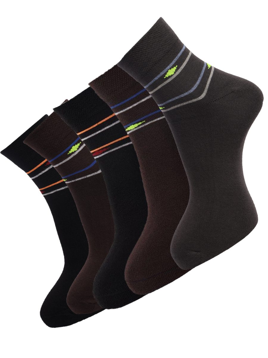 Dollar Socks Cotton Ankle Length Socks for Men's Free Size (Pack of 5)