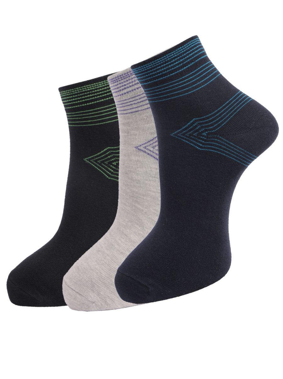 Dollar Socks Cotton Ankle Length Socks for Men's Free Size (Pack of 3)